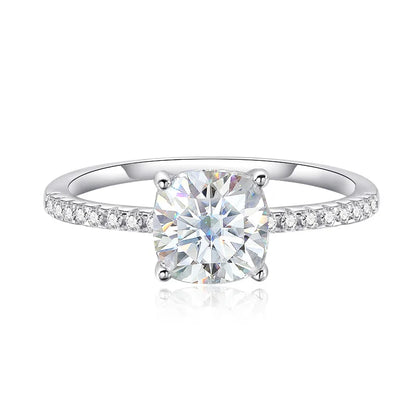 Cushion Moissanite Engagement Rings for Women. 1.0 To 3.0 Carat.