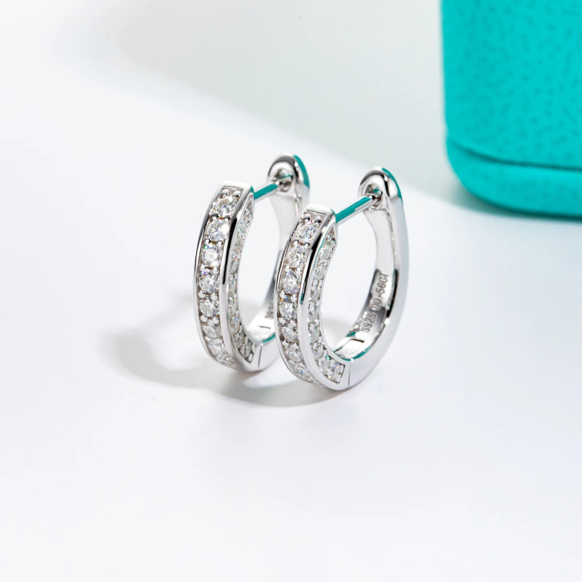 Luxury Moissanite, Hoop Earrings.