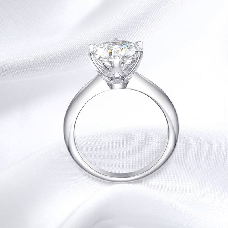 Genuine Moissanite Engagement Ring 5.0 Carat 