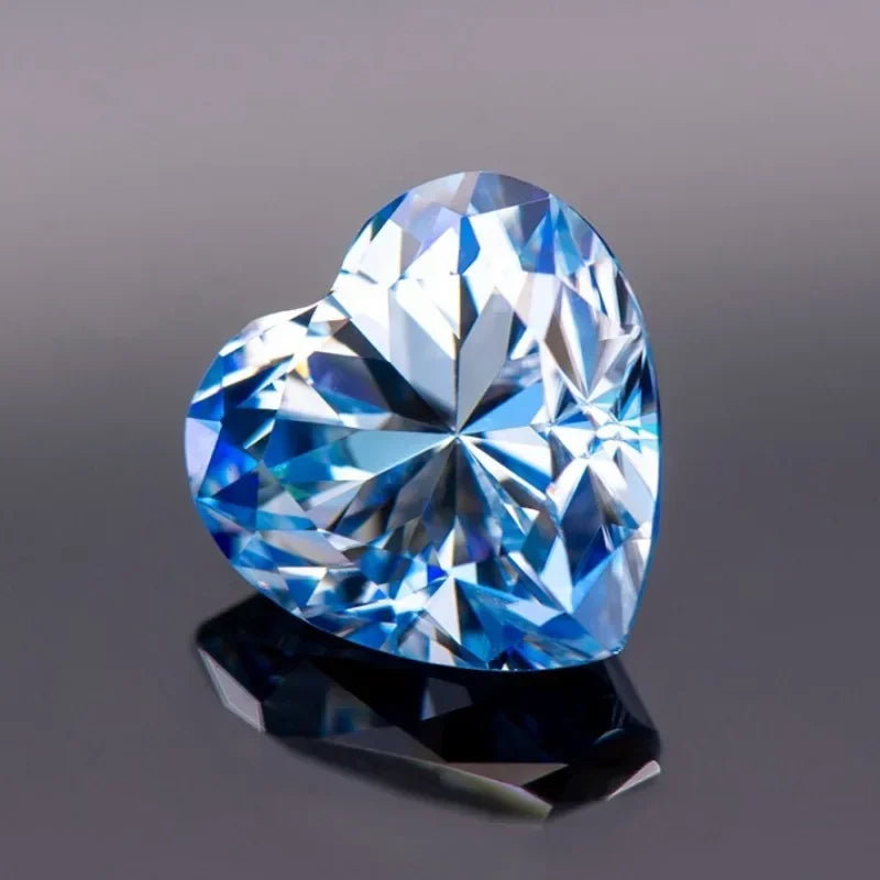 Loose Moissanite. Ice Blue Color. Heart Cut. 1.0 To 5.0 Carat.