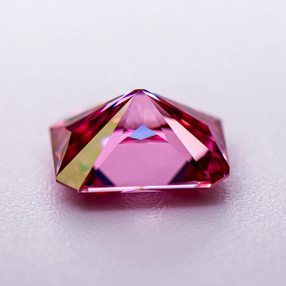 Loose Moissanite Stone. Pink Color. Radiant Cut. 0.50 To 5.0 Carat.