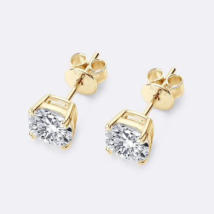 Cushion Cut Moissanite Diamond Stud Earrings - Total 3.0 Carat.
