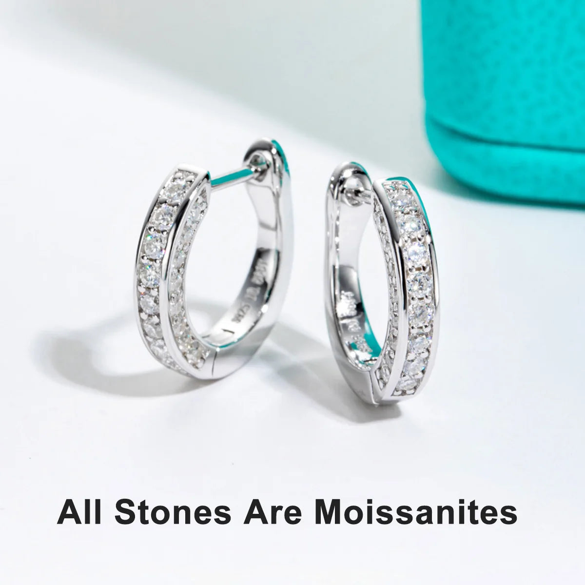 Luxury Moissanite, Hoop Earrings.