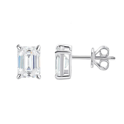 Moissanite Earrings. 2.0 To 8.0 Carat. Radiant, Princess, Pear Cut.