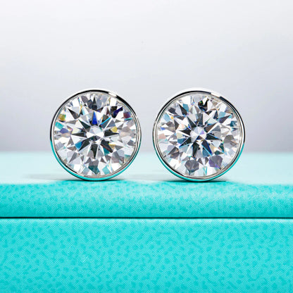 Moissanite Earrings. 1.0 To 2.0 Carat.18K Gold Plated Silver