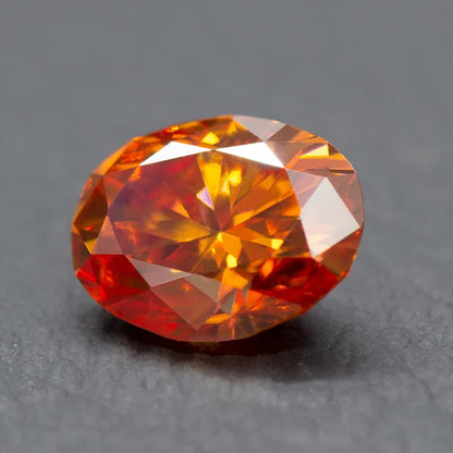 Loose Moissanite Stone. Orange Color. Oval Cut. 0.50 To 5.0 Carat.