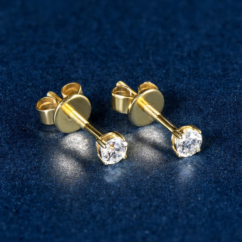 Gold Stud 3mm Moissanite Carat – Diamonds - Main Image