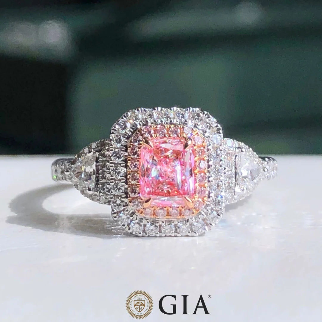 Pink Diamond Engagement Rings for Women. GIA Certificate.