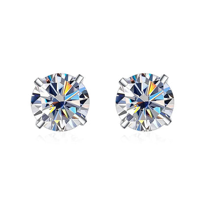 Shop Colored Moissanite Stud Earrings. 1.0 / 2.0 Carat. 18K Gold Plated Silver.