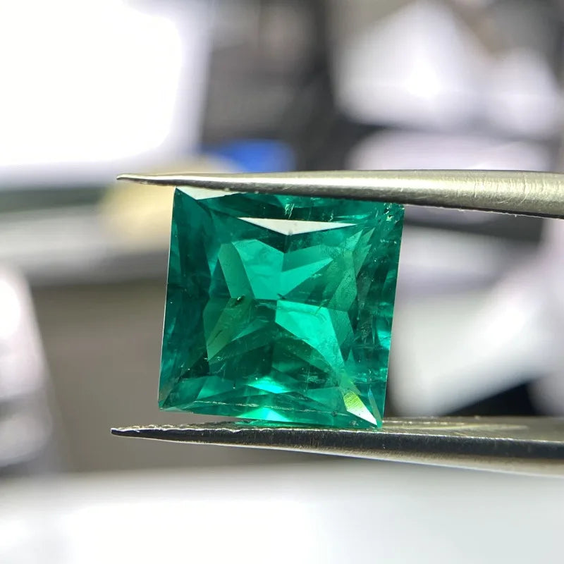 Loose Emerald Gemstones. Princess Cut. Lab-Grown Emerald. 5mm To 10mm.