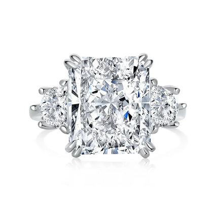 Shop Online. 8.0 Carat. Radiant Cut. Moissanite Rings. Platinum Plated Silver.