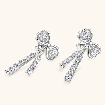 Genuine Moissanite Earrings. Elegant Gold Plated Silver Earrings.