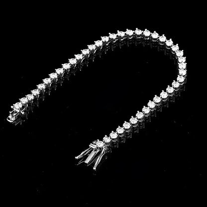 Moissanite Tennis Bracelet - 3mm Round Diamond Bracelets.
