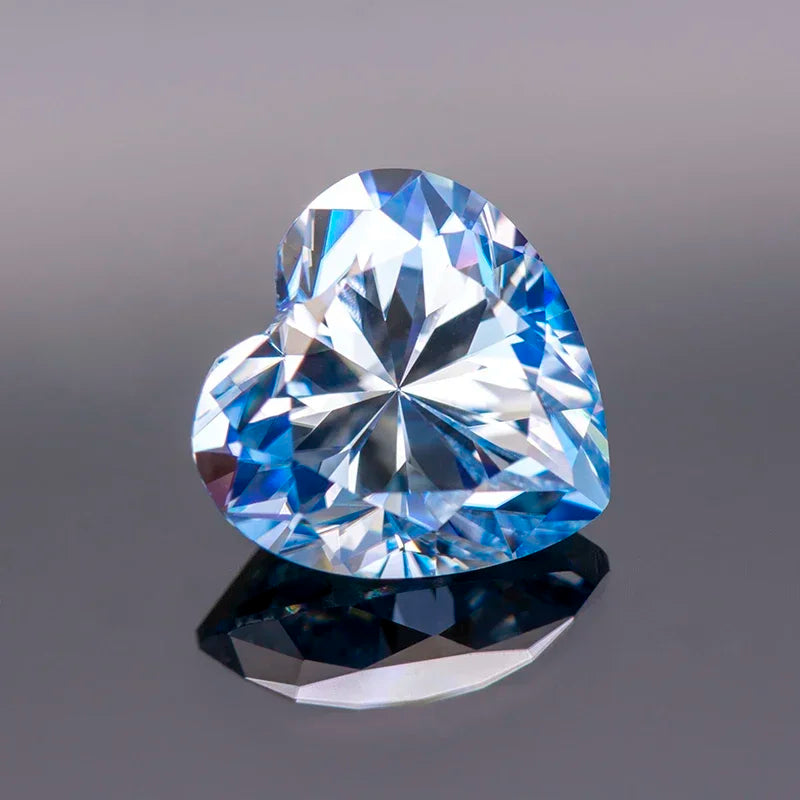 Loose Moissanite. Ice Blue Color. Heart Cut. 1.0 To 5.0 Carat.