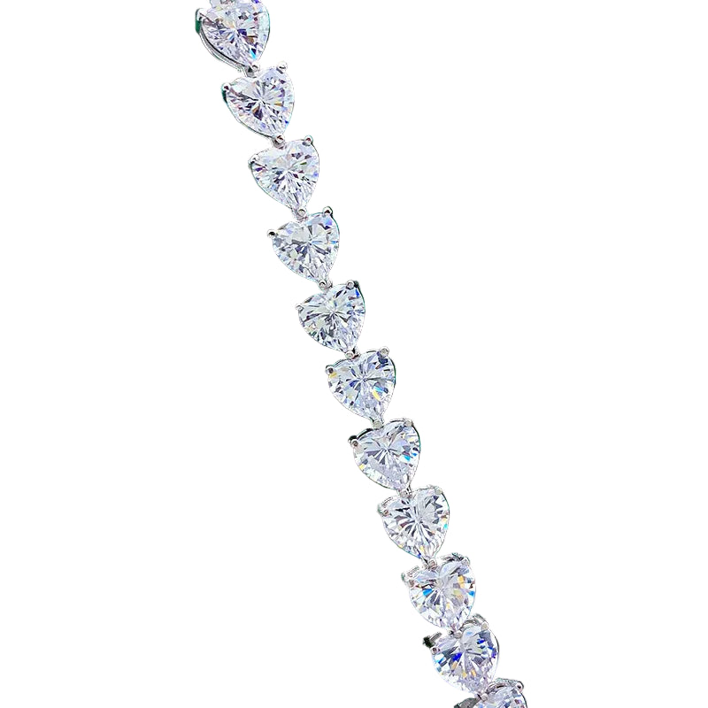 Shop Heart-shaped Moissanite Tennis Bracelets. 15.50 Carat. Genuine Moissanite.
