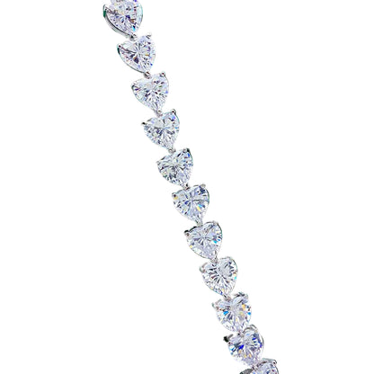 Shop Heart-shaped Moissanite Tennis Bracelets. 15.50 Carat. Genuine Moissanite.