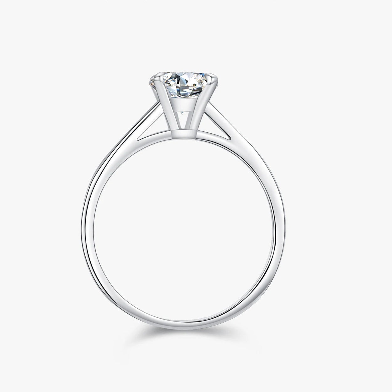 Side view of 4-Prong Moissanite Solitaire Ring by VK Diamonds