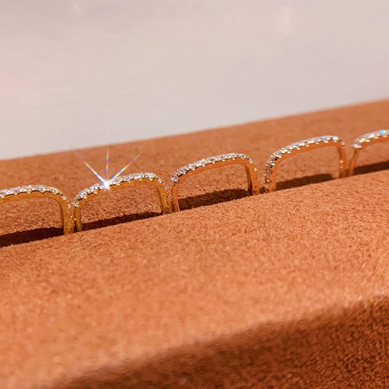 18K Rose Gold Natural Diamond Earrings. Fine Diamond Jewelry.