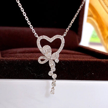 Luxury Heart-Shaped Natural Diamond Pendant Necklace.