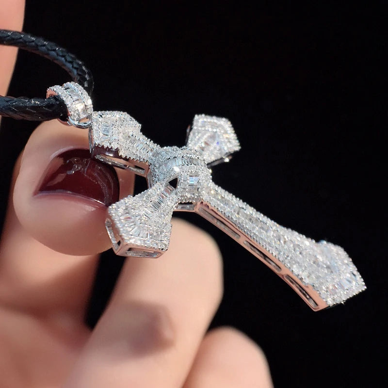 Diamond Cross Pendant. 1.0 Carat. Natural Diamond Jewelry.