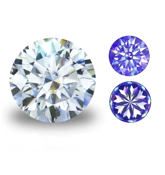 50 carat moissanite round cut 8h8a