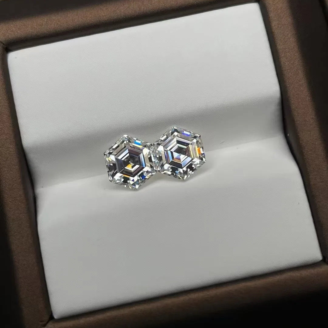VK Diamonds Genuine Hexagon Cut Moissanite