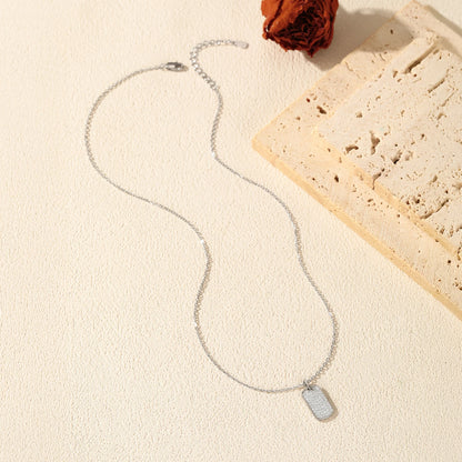 VK Diamonds Moissanite Dog Tag Pendant in Premium Packaging