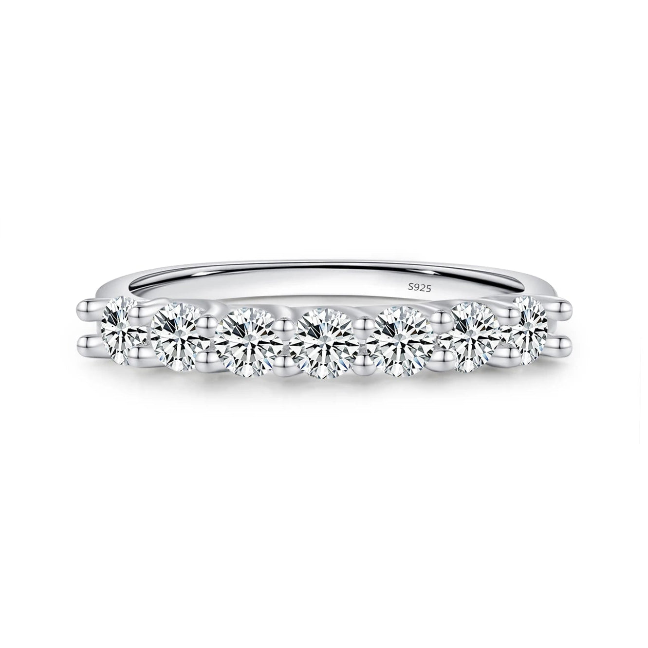 Women’s moissanite stacking rings eternity and crown design