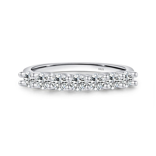 Women’s moissanite stacking rings eternity and crown design
