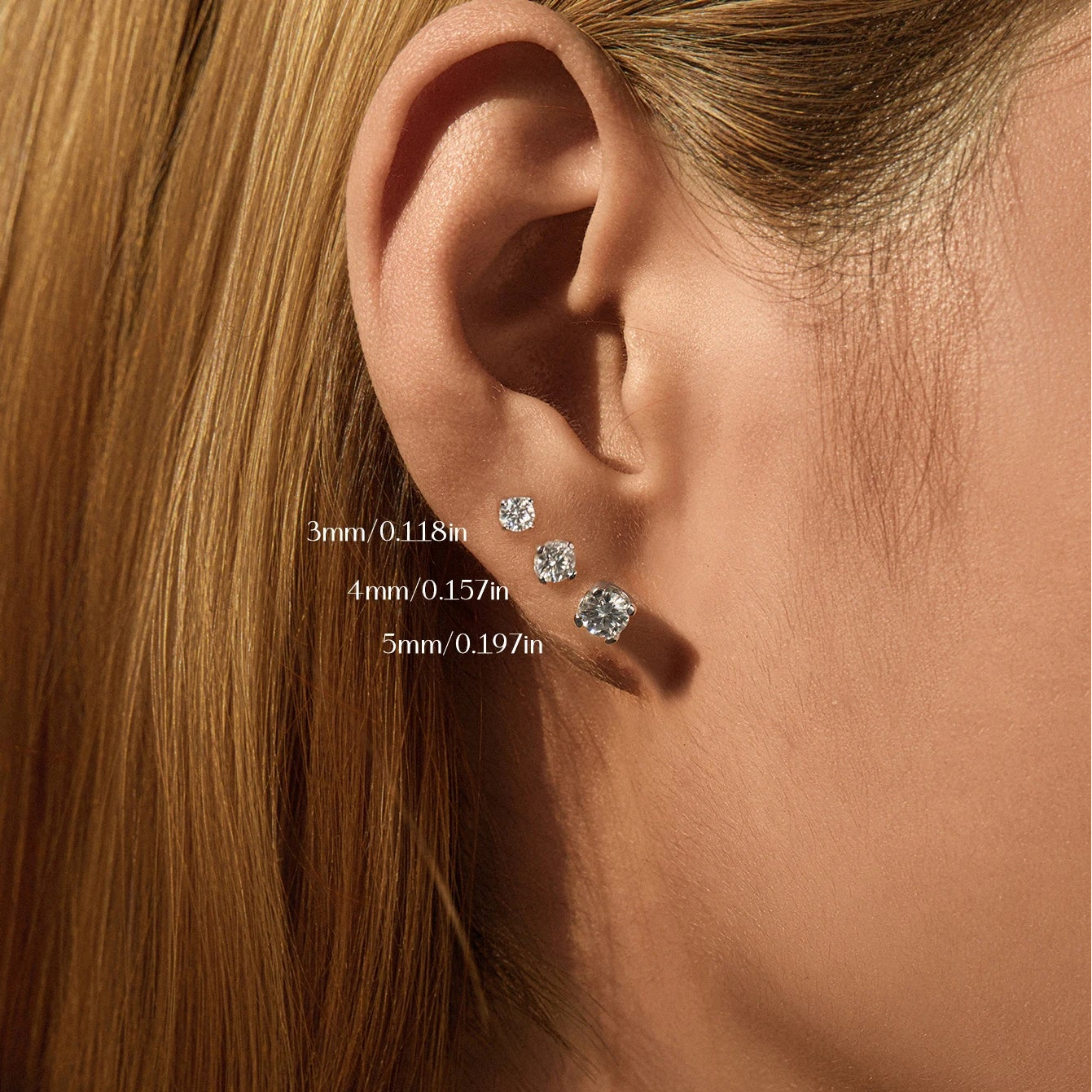 moissanite stud earrings 4mm classic round brilliant cut