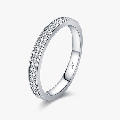 21 D VVS1 Rectangle Moissanite Stones on a Stackable Eternity Band