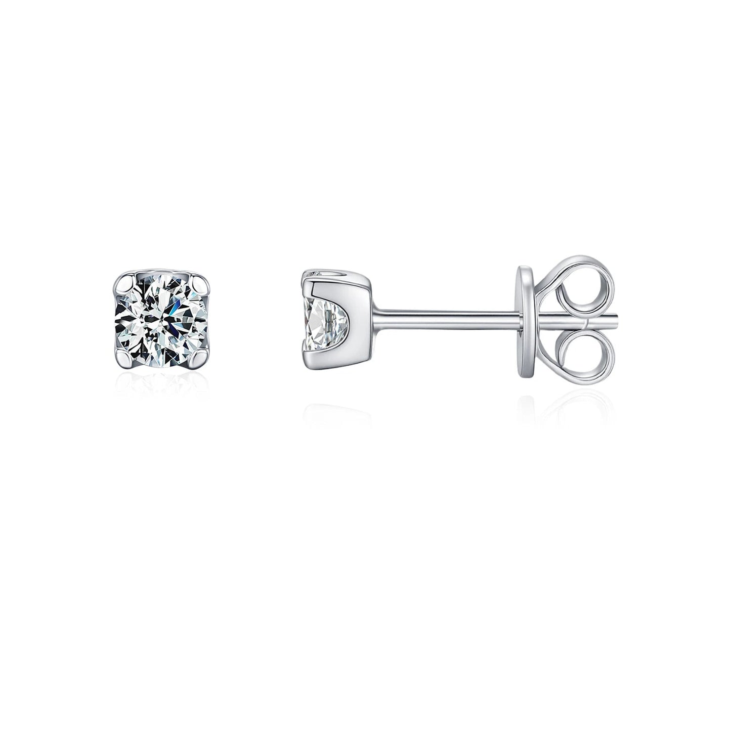 small moissanite stud earrings elegant round cut silver