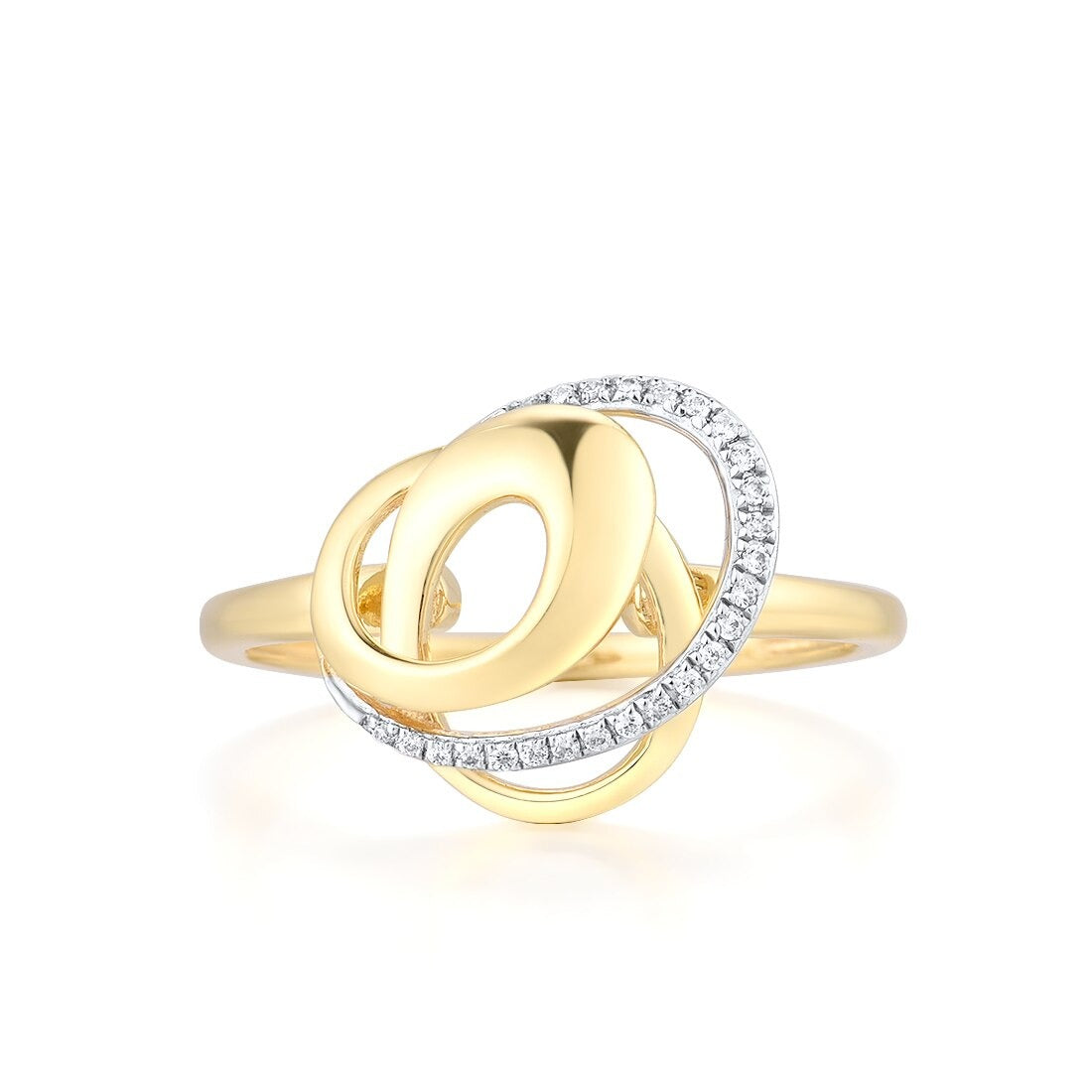 Elegante Ringe mit natürlichen Diamanten. 14K Gelbgold.