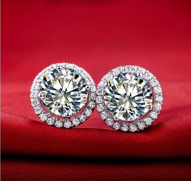 Moissanite earrings 14K Gold