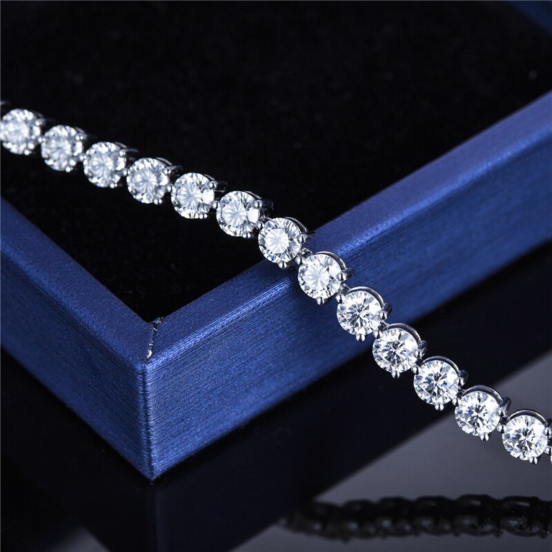 Lab-grown diamond tennis bracelet 4.2mm G color SI 10K gold jewelry ...