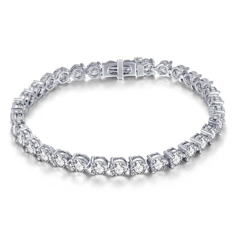 Lab-grown diamond tennis bracelet 4.2mm G color SI 10K gold jewelry ...
