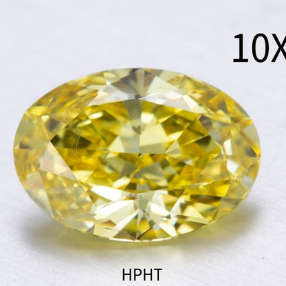 Oval 1.0 Carat Fancy Vivid Yellow Color VS1 Clarity Lab-grown Diamond