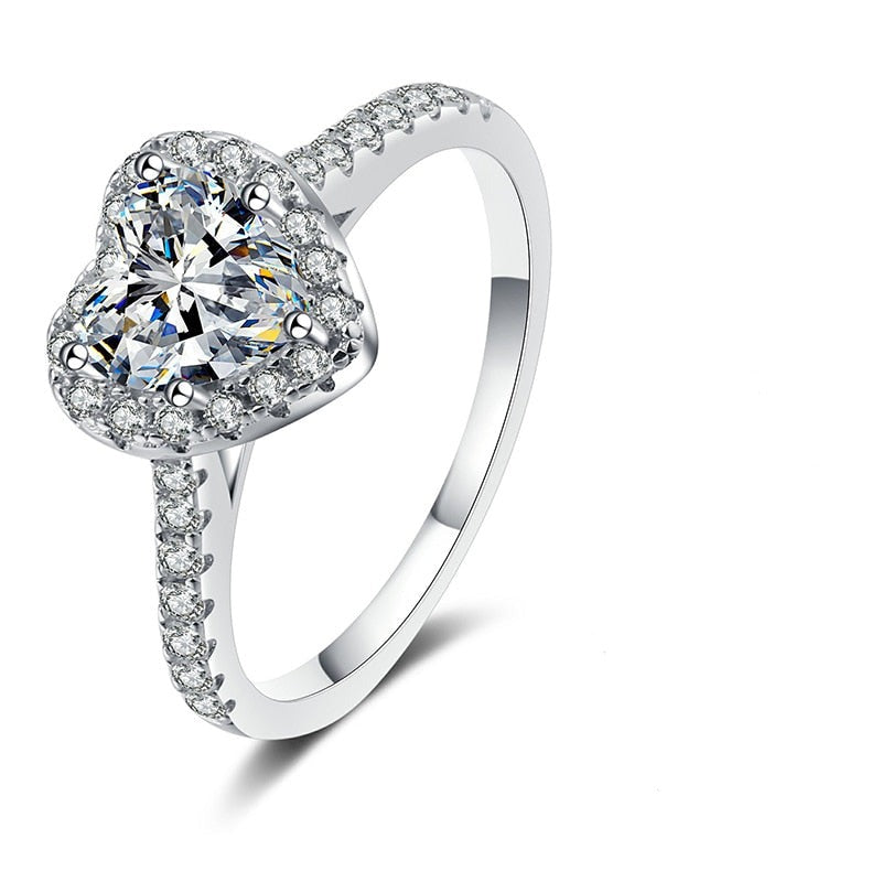 Heart-shaped 1-carat moissanite rings