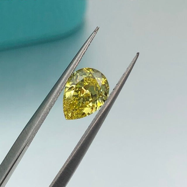 1.0 Carat. Fancy Vivid Yellow Color. Lab Grown Diamond.