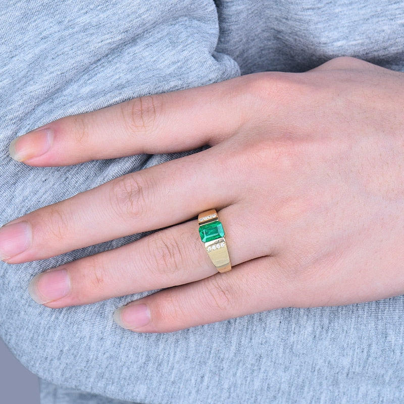 emerald men's rings