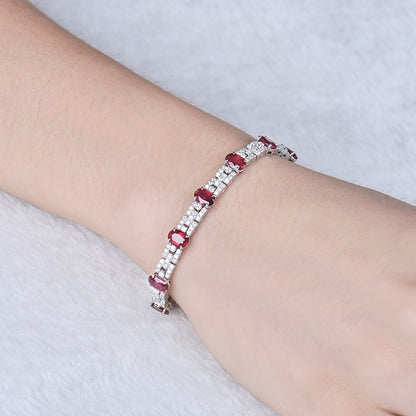 Natural Ruby and Diamond Bracelet for Women. Total 9.50 Carat.