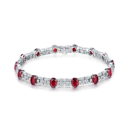 Natural Ruby and Diamond Bracelet for Women. Total 9.50 Carat.