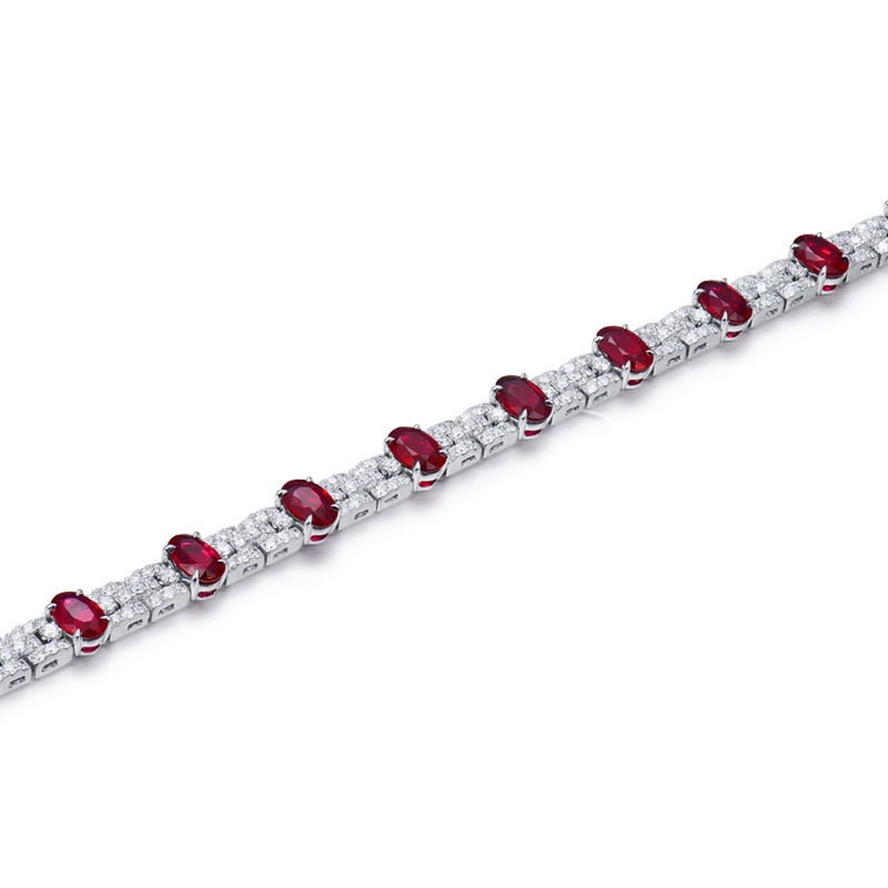 Natural Ruby and Diamond Bracelet for Women. Total 9.50 Carat.