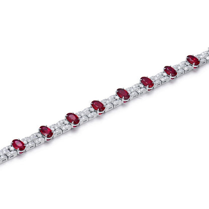 Natural Ruby and Diamond Bracelet for Women. Total 9.50 Carat.