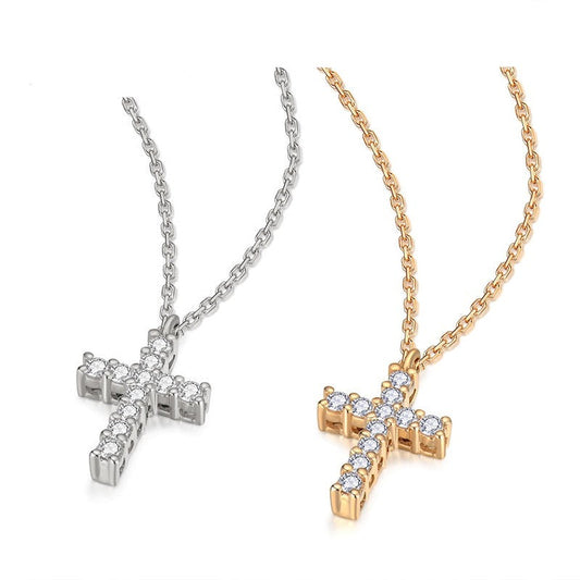 moissanite cross pendant necklace