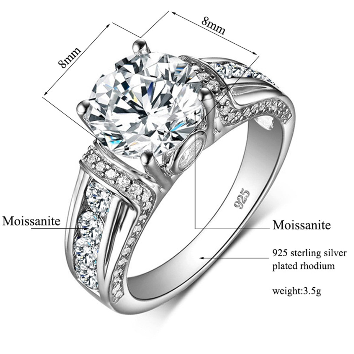 Moissanite rings 2 carat