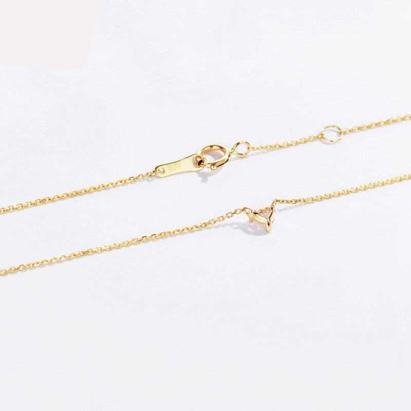 Gold Moissanite Necklace. Heart Shape. 0.50 Carat. D VVS1.18K Gold.