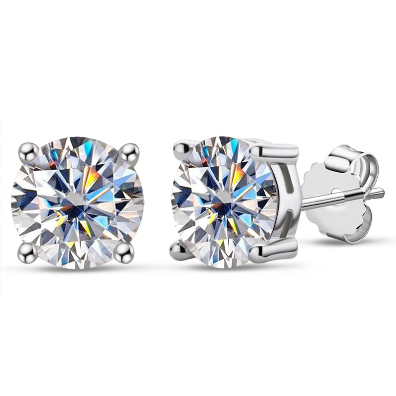 4 Carat D Color Moissanite Diamond earrings