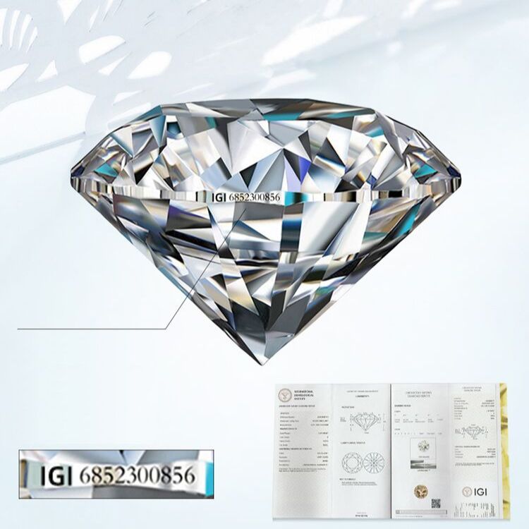 Round Brilliant Cut. 1.0 Carat. D VVS1. IGI Certified. Lab-Grown Diamond