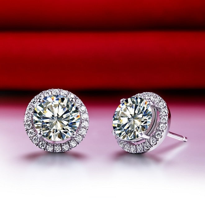 Moissanite earrings 14K Gold